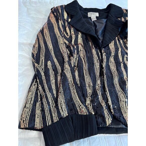 Sequin Jacket Tally Taylor Paris Rome Women's Medium - Picture 8 of 9